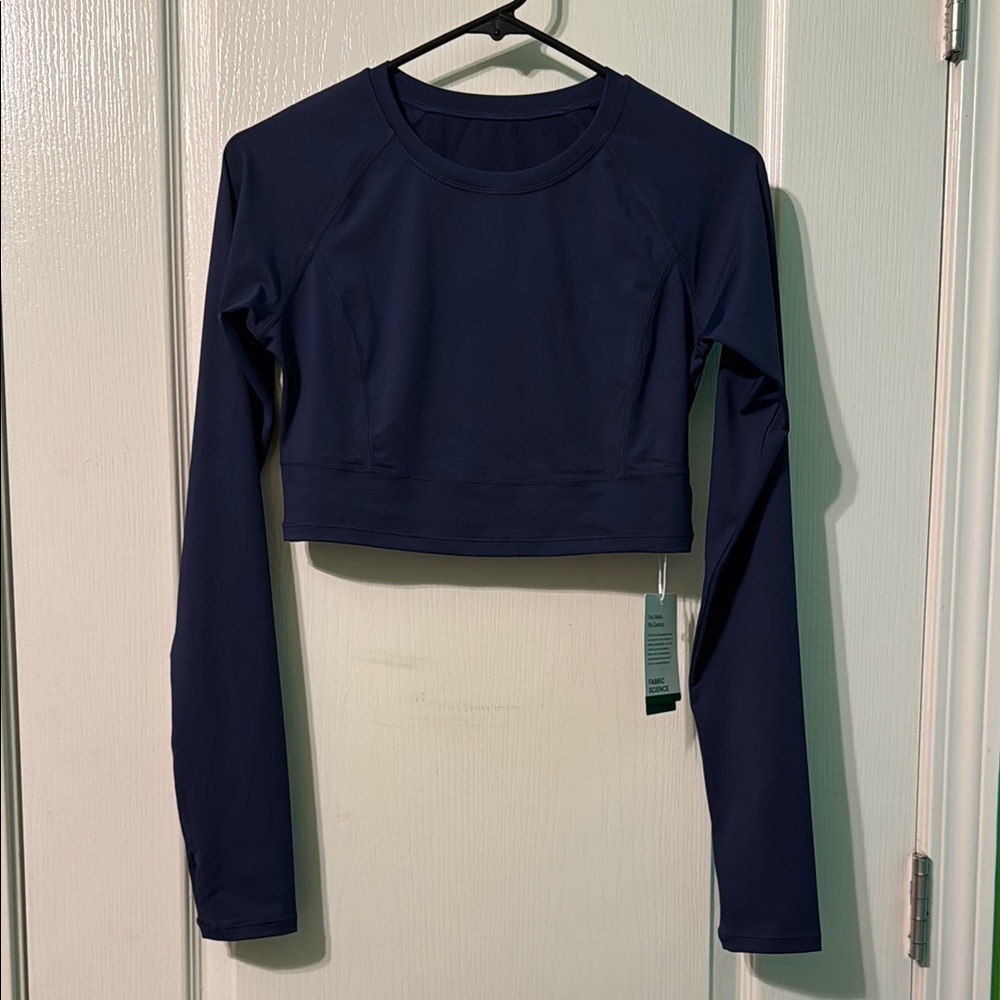 Halara Women's Navy Long Sleeve Crop Top